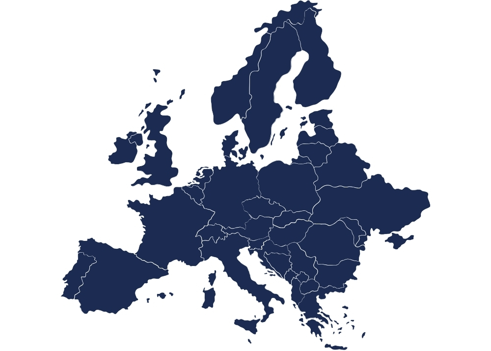 Karte von Europa in blau