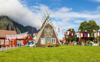 Traditionelles Fischerhaus, Norwegen