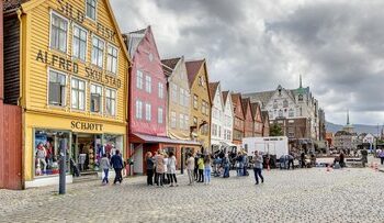 Historische Handelshäuser "Bryggen" in Bergen, Norwegen