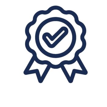 Grafik einer Medaille in blau