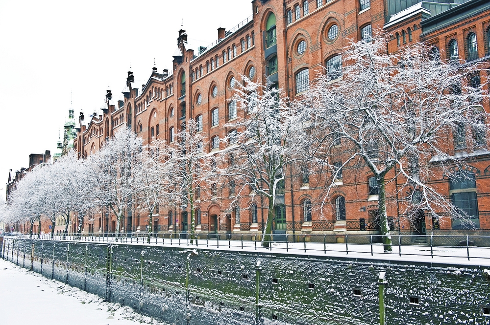Winter Häuser seitlich