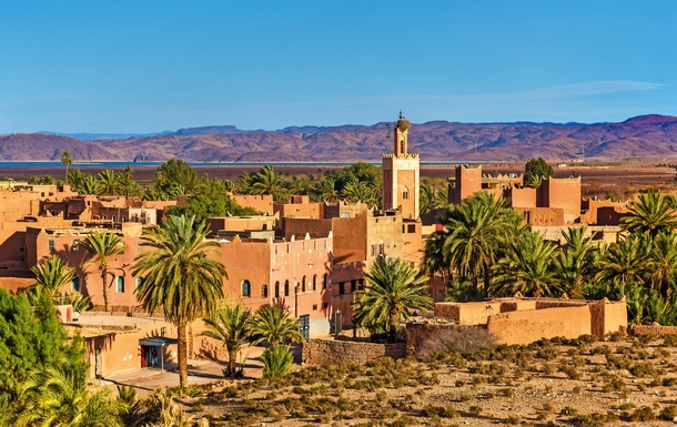 Buildings in Ouarzazate, a city in south-central Morocco