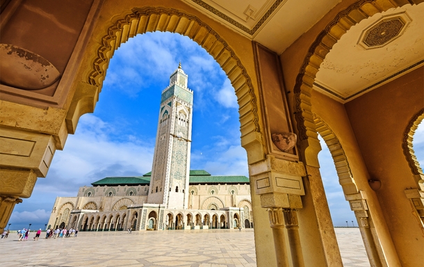Minarett der Moschee Hassan II. in Casablanca, Marokko