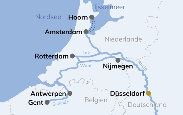 Routenverlauf Holland & FlandernRoutenverlauf Holland & Flandern