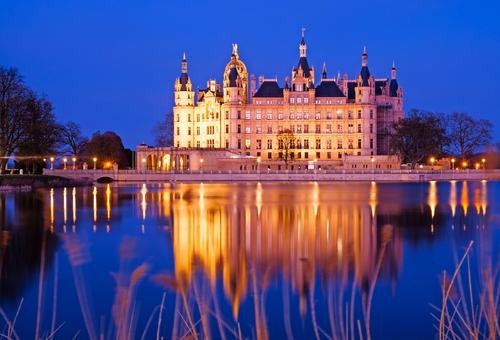 Schwerin Schloss Nachtaufnahme