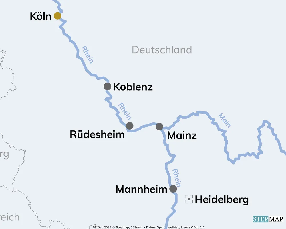 Routenkarte Adventskreuzfahrt 2026