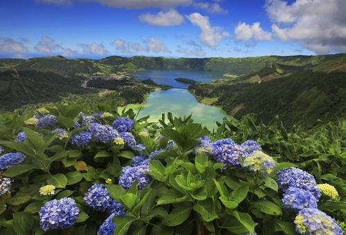 Landschaft von Sete Cidades, Sao Miguel Island, Azoren