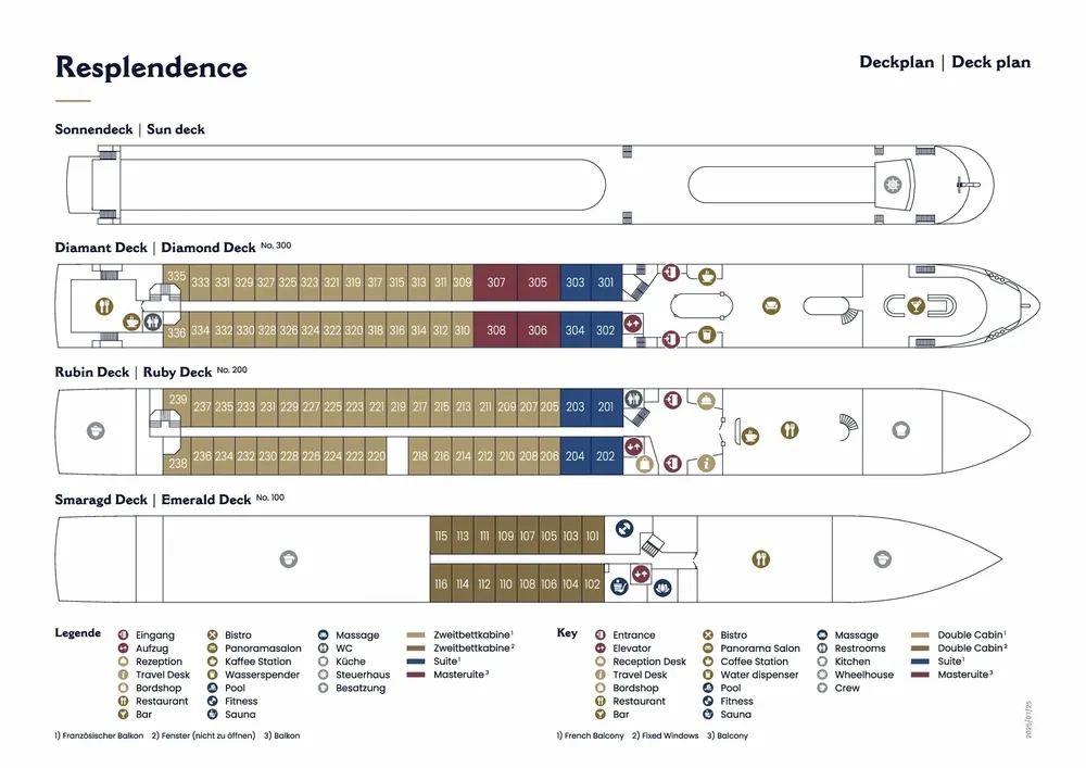 Deckplan MS Riviera Resplendence
