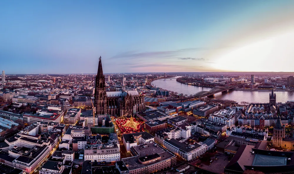Weihnachtsmarkt Köln Luftansicht