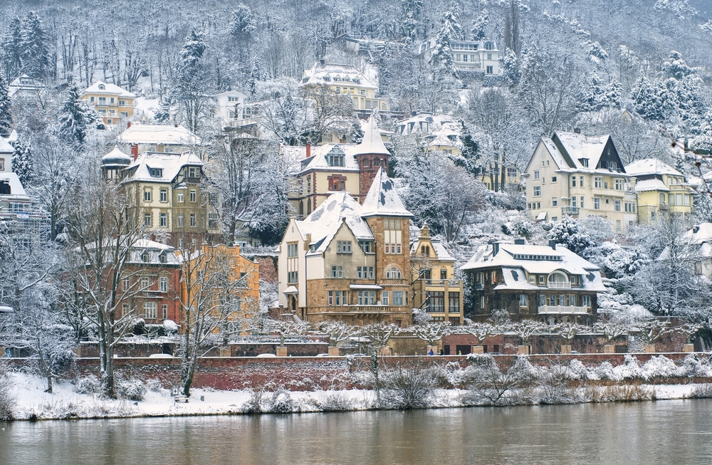 Heidelberg am Rhein im Schnee