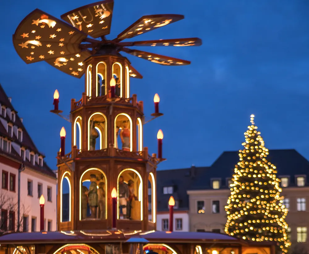 Weihnachtsmarkt in Leipzig, Deutschland