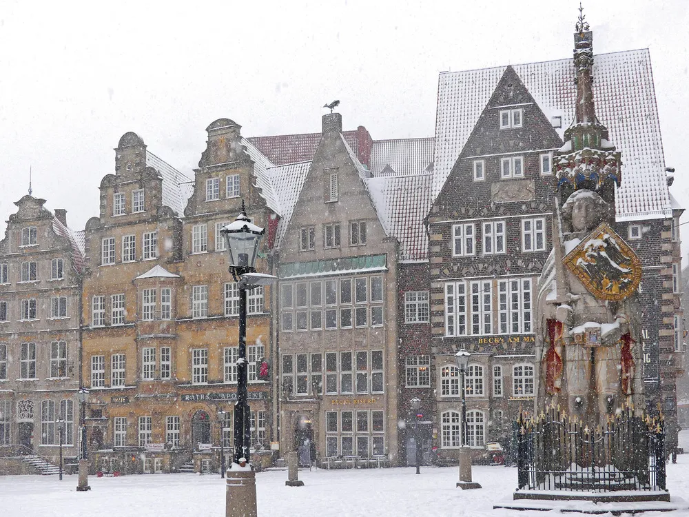 Bremer Marktplatz im Winter