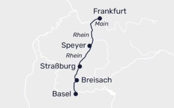 Route der MS Lady Cristina auf der "RiverRock" Flusskreuzfahrt