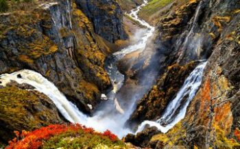 Wasserfall "Vøringsfossen" in Eidfjord, Norwegen