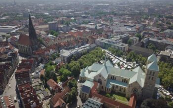 Blick auf die Stadt Münster von oben