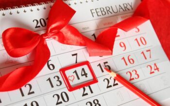 Kalender, an dem der 14. Februar eingekreist ist